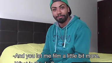 Straight Latino's raw, POV initiation into gay sex ends with a cum-filled mouth