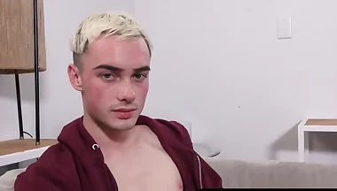 Blond Gay's Face Covered In His Stepbrother's Hot Sticky Cum After A Rough Fuck